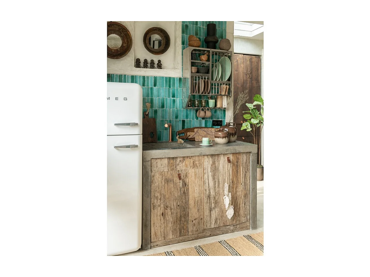 Brocca in ceramica marrone con manico 17x19,5x19,5 cm