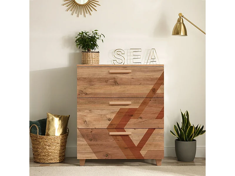 Cómoda Leva Gravis Flow color pino atlántico 80x43x95 cm