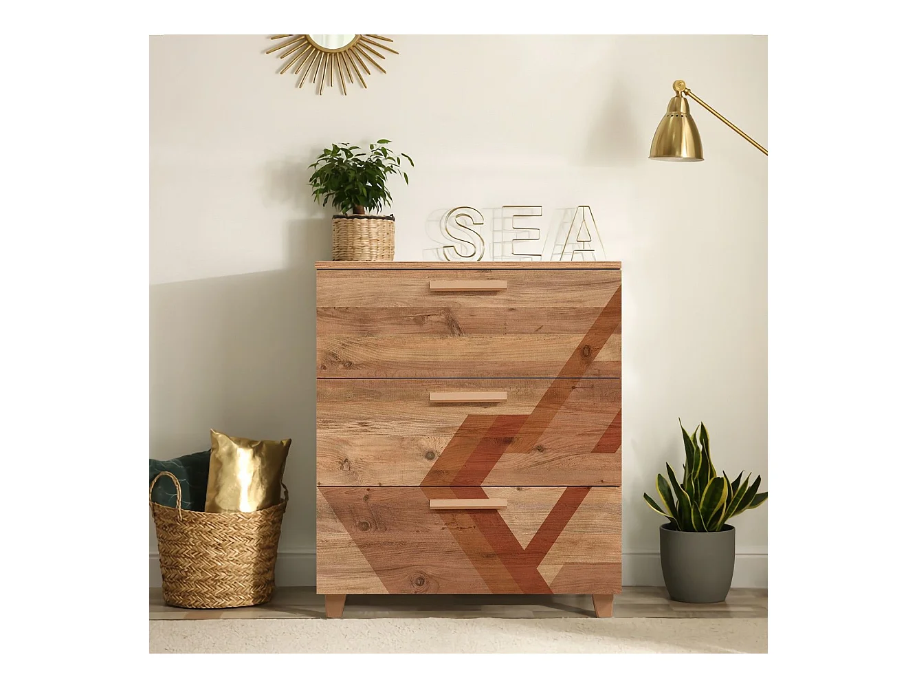 Cómoda Leva Gravis Flow color pino atlántico 80x43x95 cm