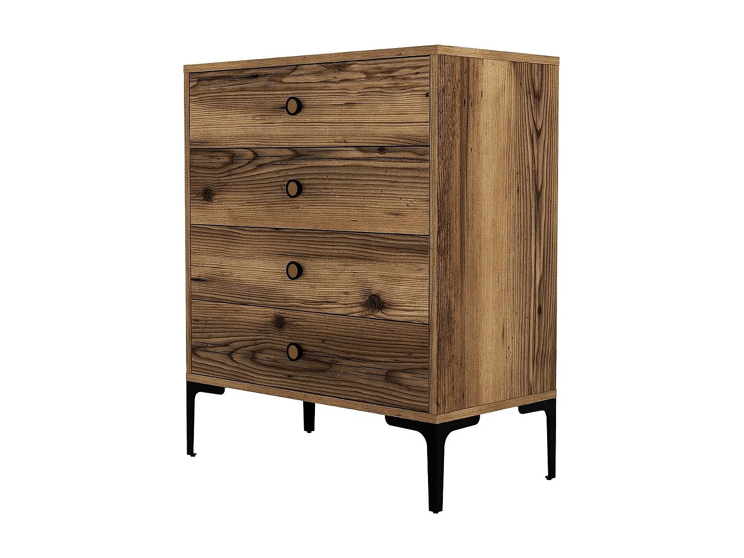 Commode 4 tiroirs Secondo H90,7cm Bois