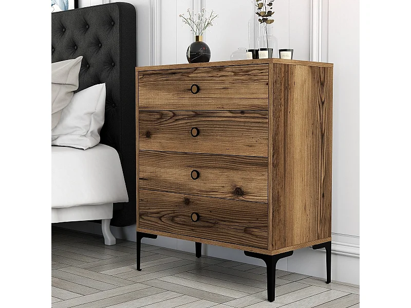 Commode 4 tiroirs Secondo H90,7cm Bois