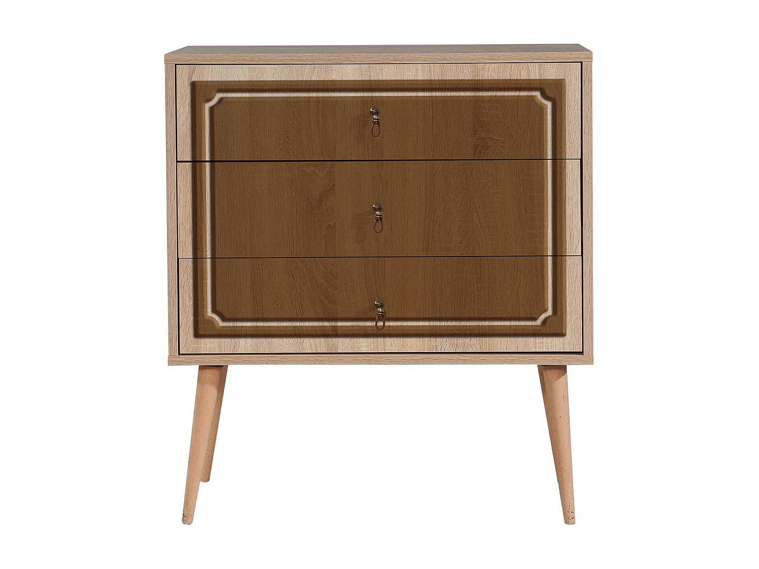 Commode Irnilo L80cm Bois clair et Marron