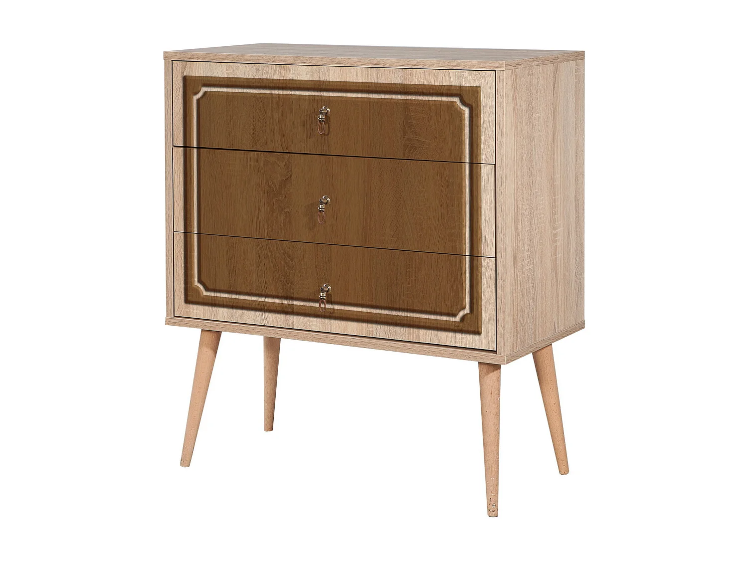 Commode Irnilo L80cm Bois clair et Marron