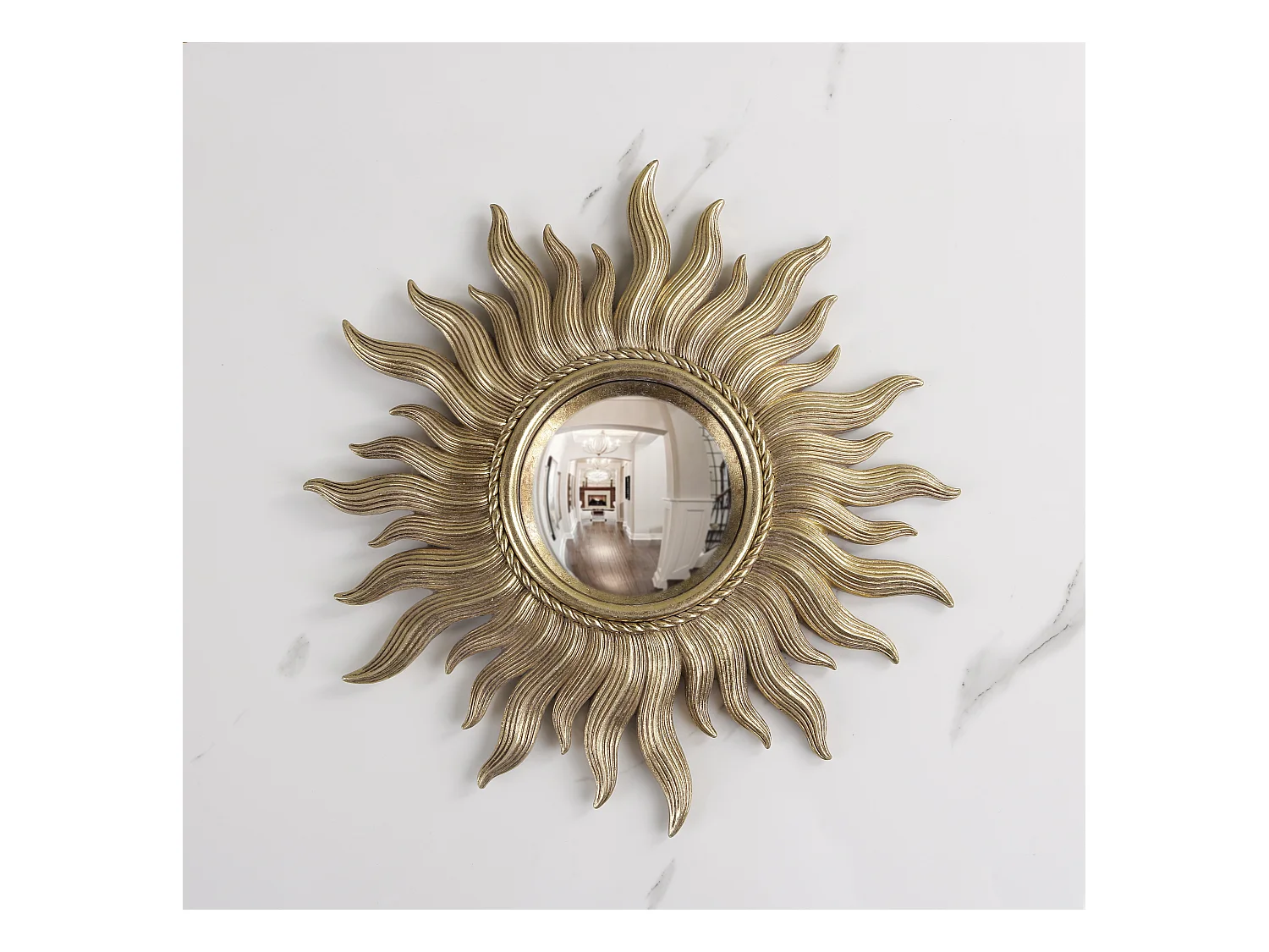 Miroir convexe soleil doré 26cm