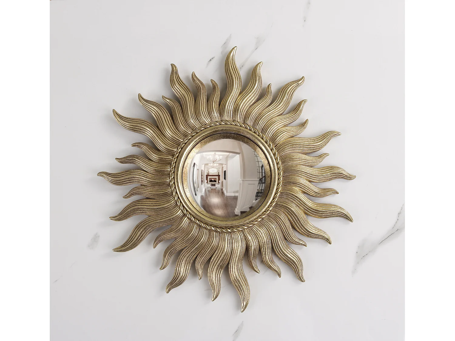 Miroir convexe soleil doré 26cm