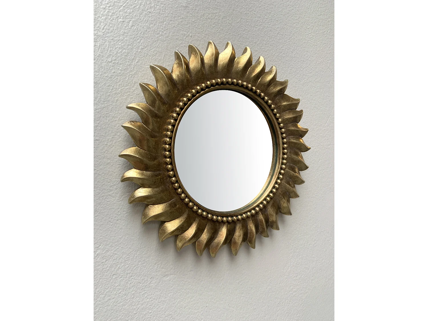 Miroir soleil doré 18cm