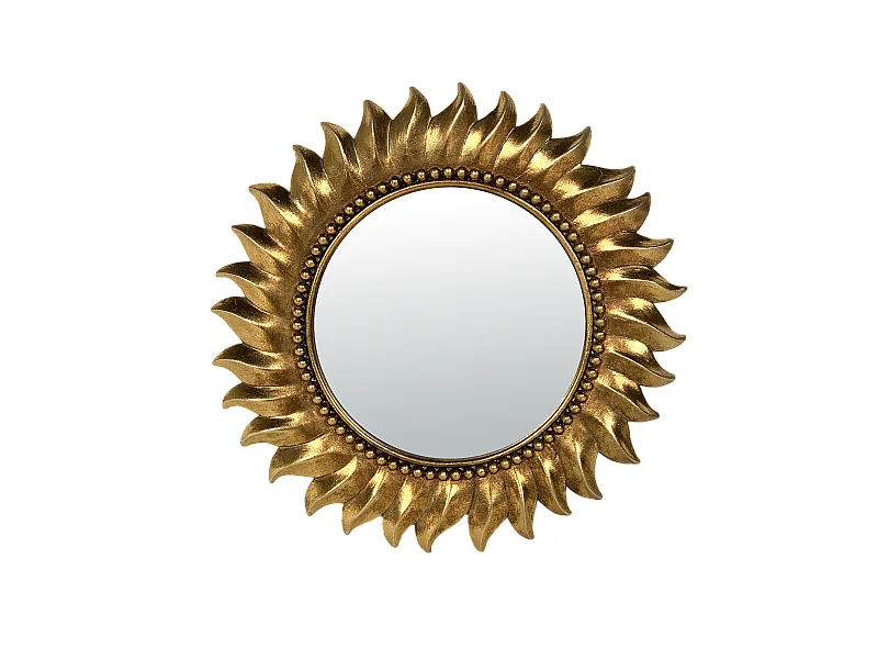 Miroir soleil doré 18cm