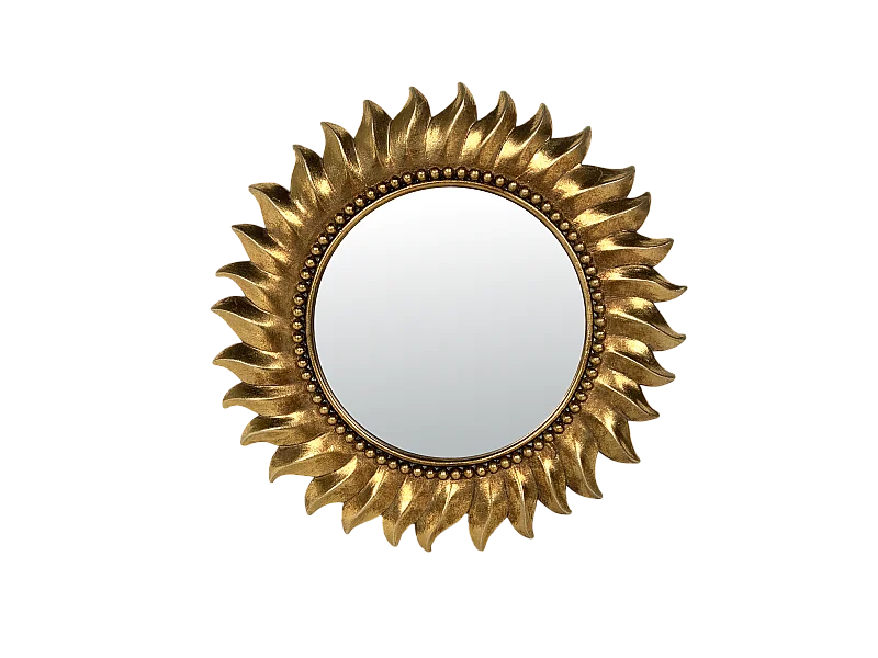Miroir soleil doré 18cm
