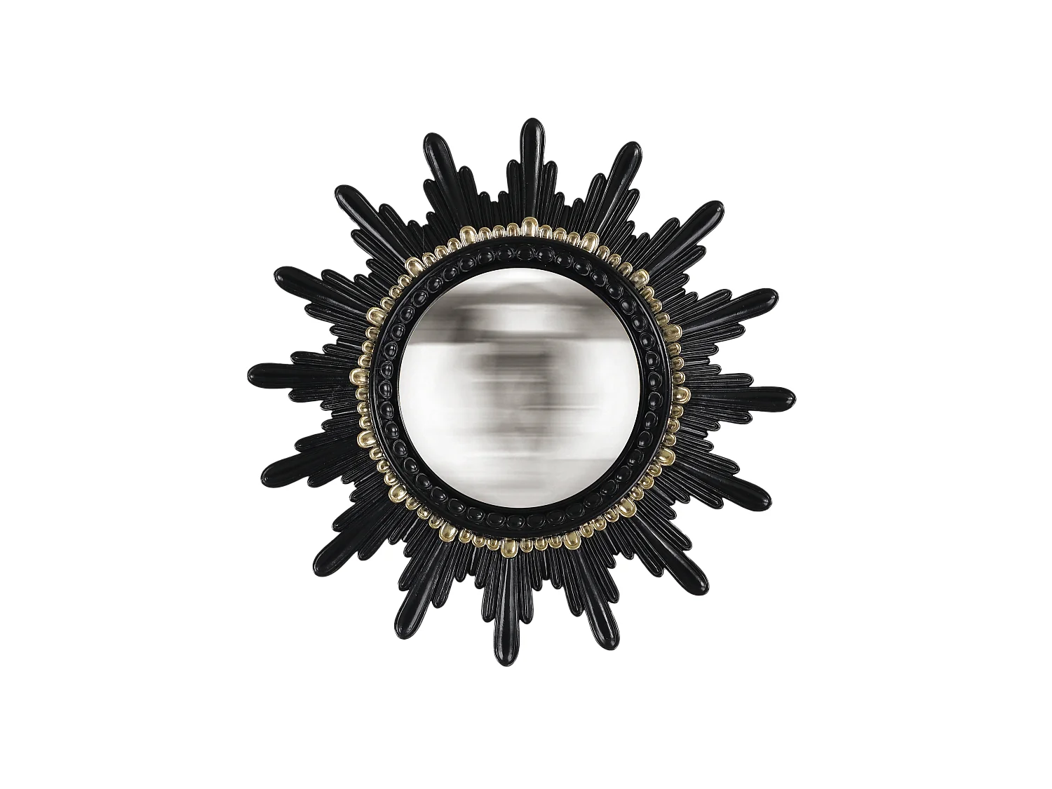 Miroir convexe soleil noir et doré 20.3cm
