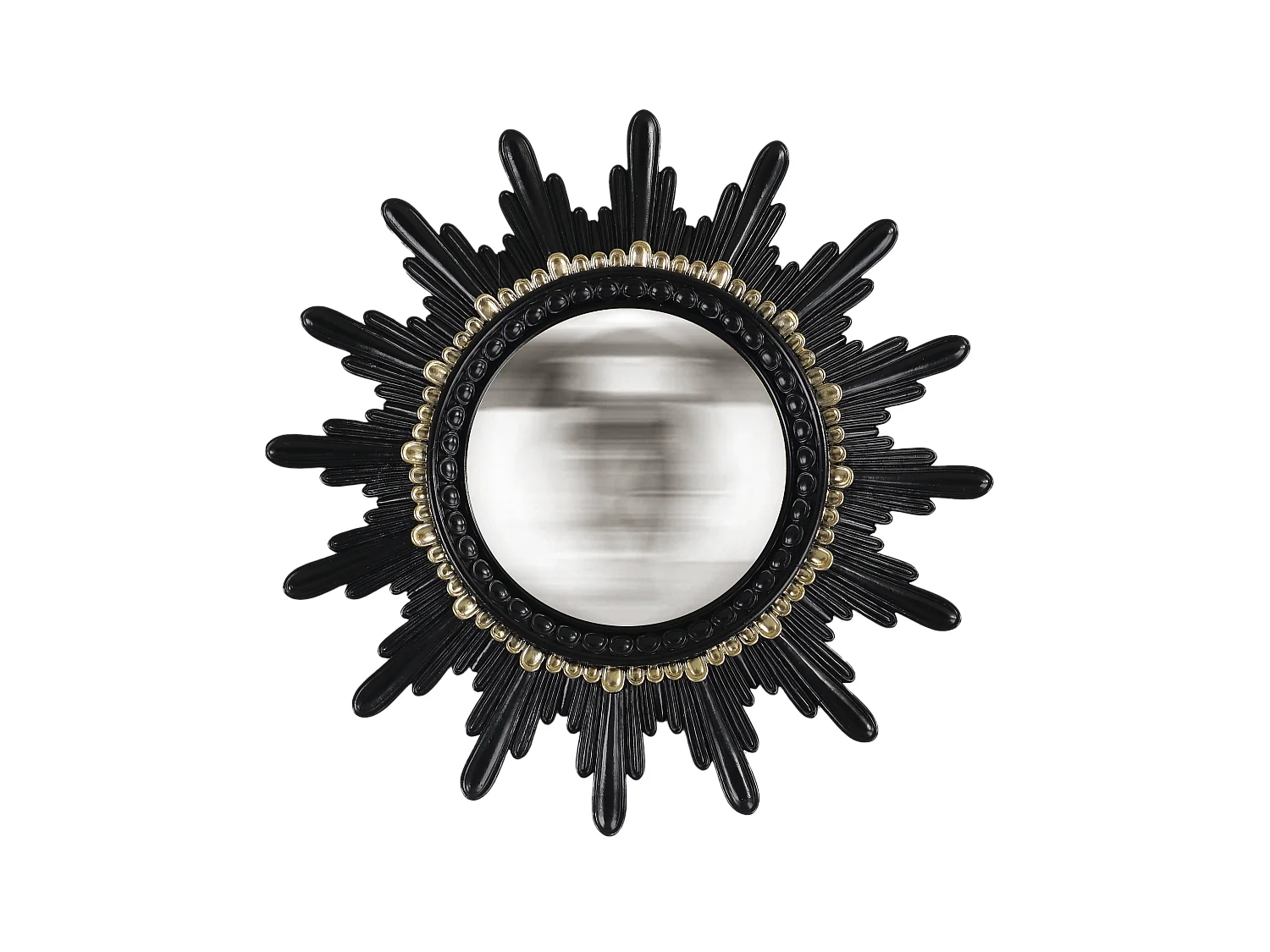 Miroir convexe soleil noir et doré 20.3cm