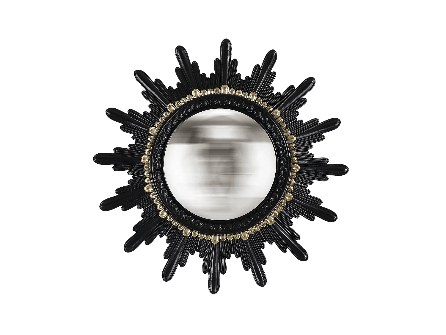 Miroir convexe soleil noir et doré 20.3cm