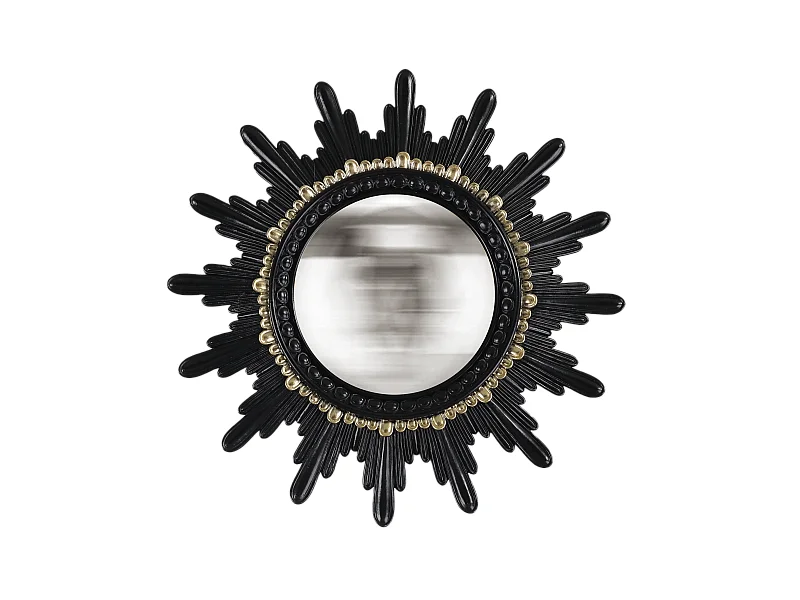 Miroir convexe soleil noir et doré 20.3cm