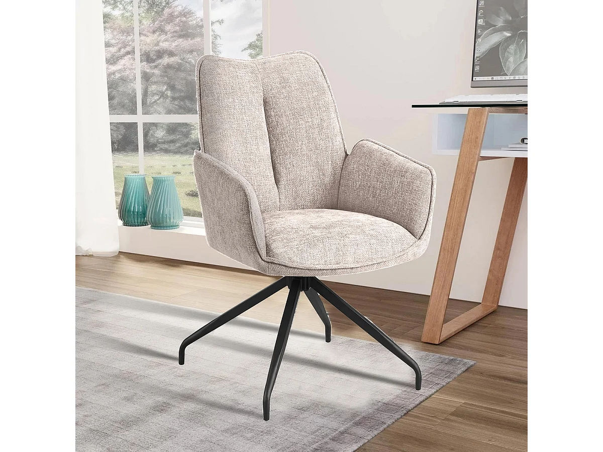 Lot de 2 Chaises Liz, Gris Tourterelle, 55x65x91 cm, Seven Design