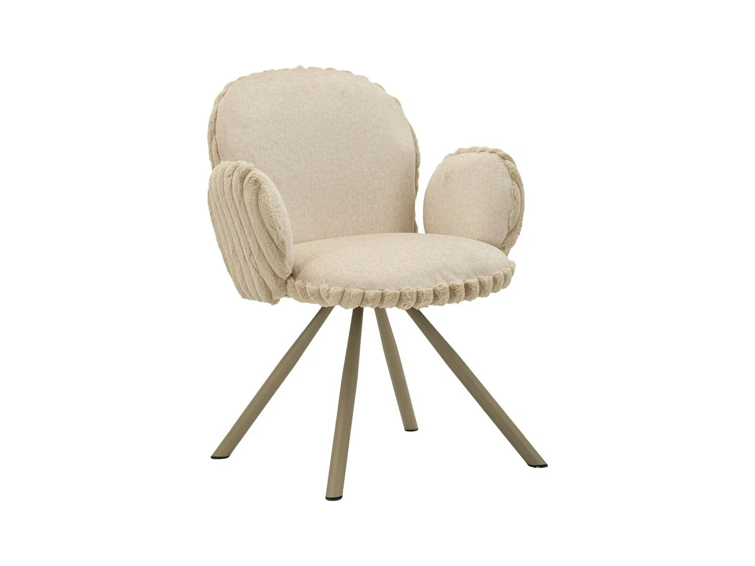 Lot de 2 Chaises MF887, Beige, 64x68x83 cm, Epikasa