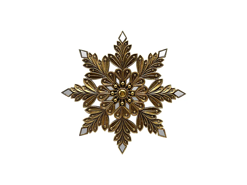 Déco murale flocon doré 20.5x20.5cm