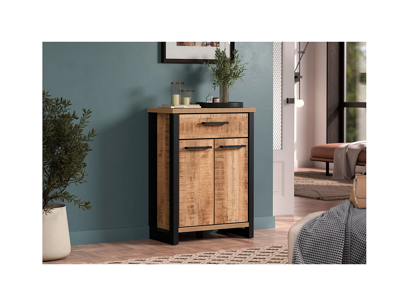 Credenza Enna, Marrone, 73x39x100 cm, Epikasa