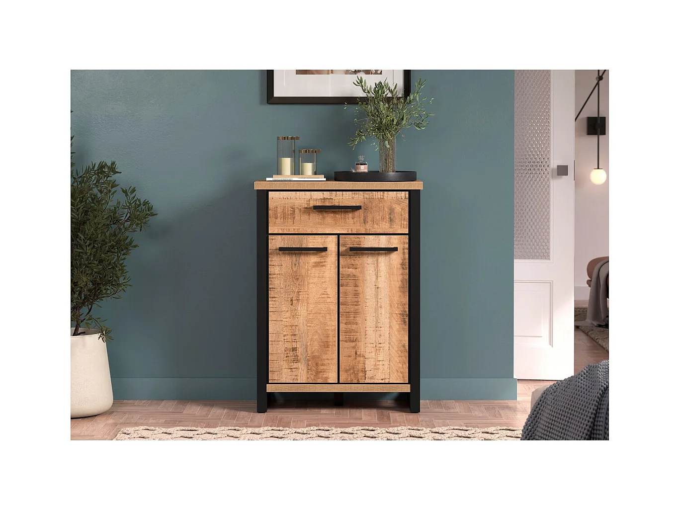Credenza Enna, Marrone, 73x39x100 cm, Epikasa