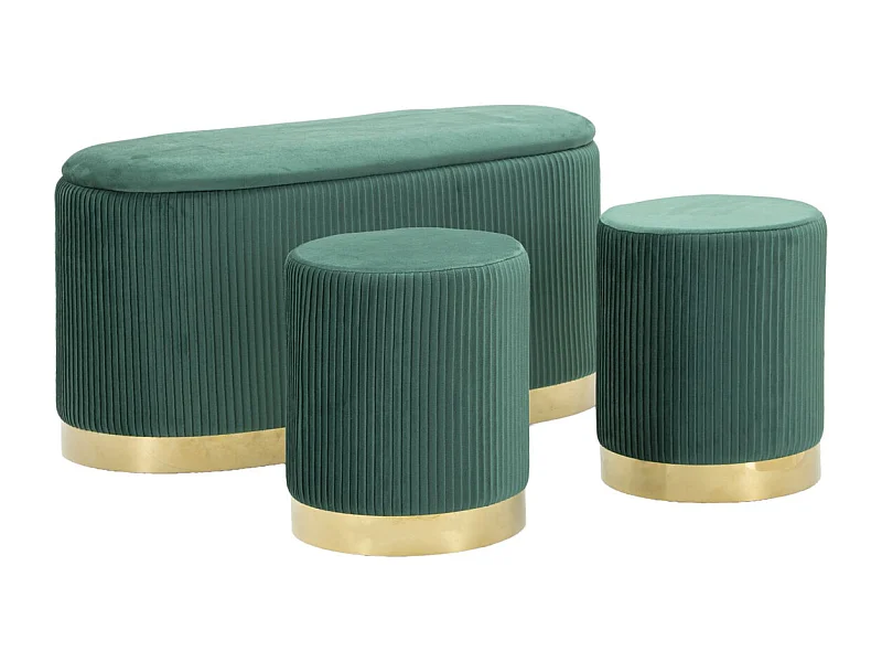 Panca con Portaoggetti MF876, Verde, 80x37x42 cm, Epikasa