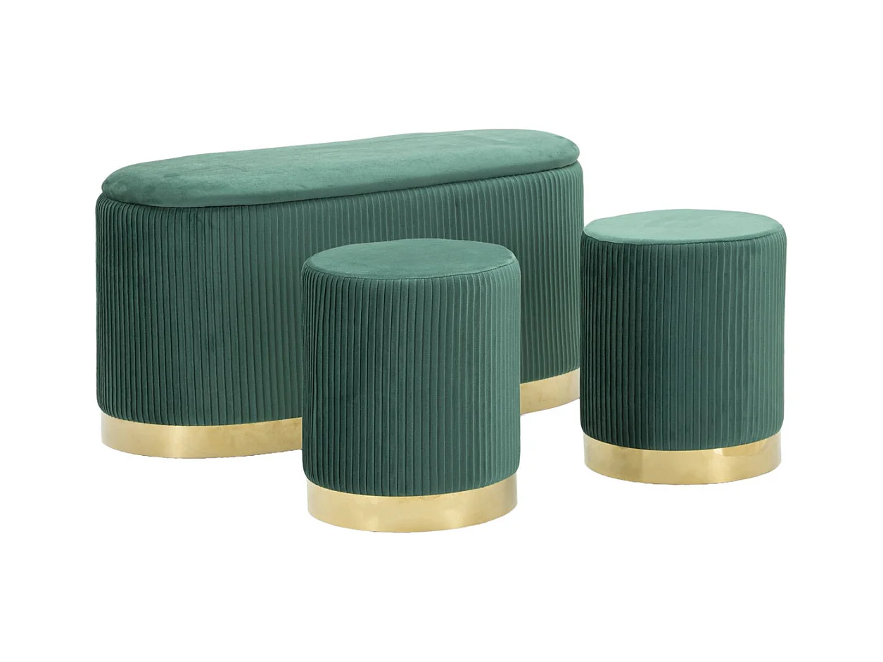 Bank met Opbergruimte MF876, Groen, 80x37x42 cm, Epikasa