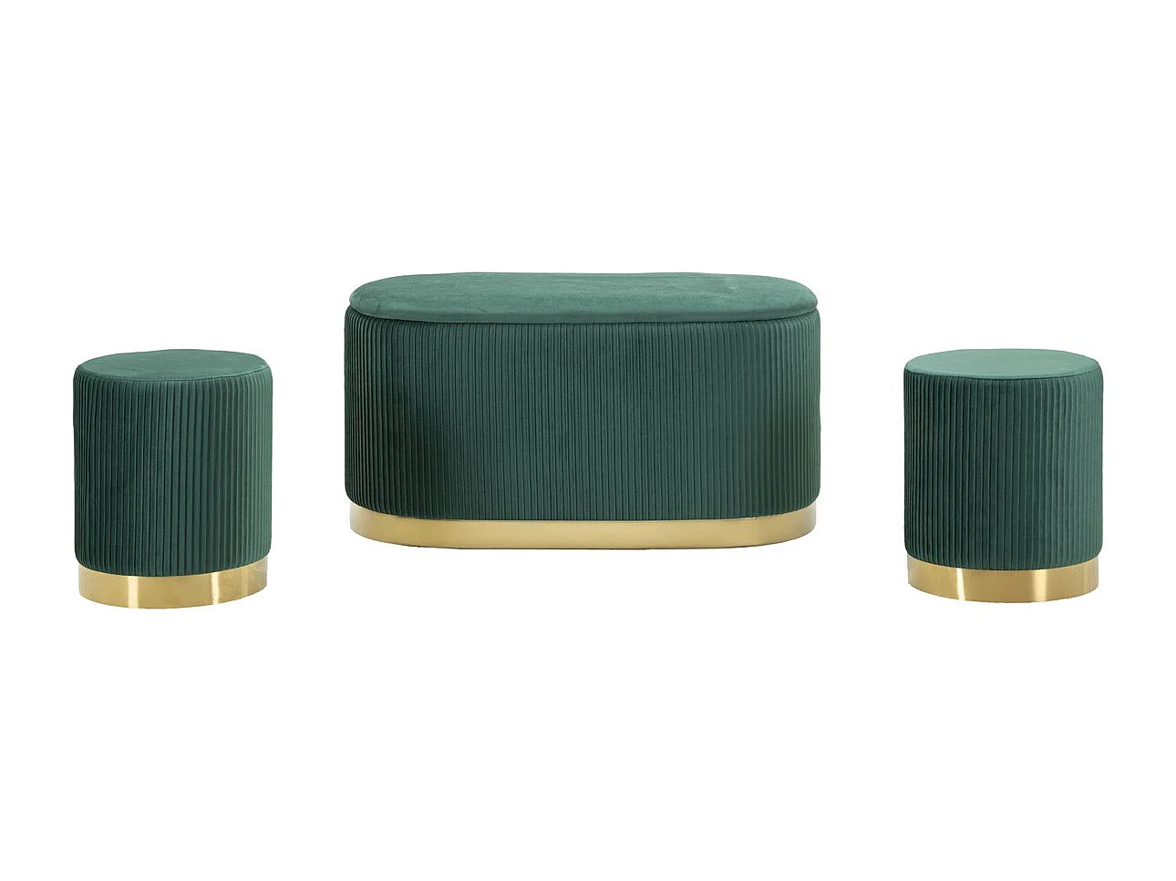 Ławka z Miejscem do Przechowywania MF876, Zielony, 80x37x42 cm, Seven Design