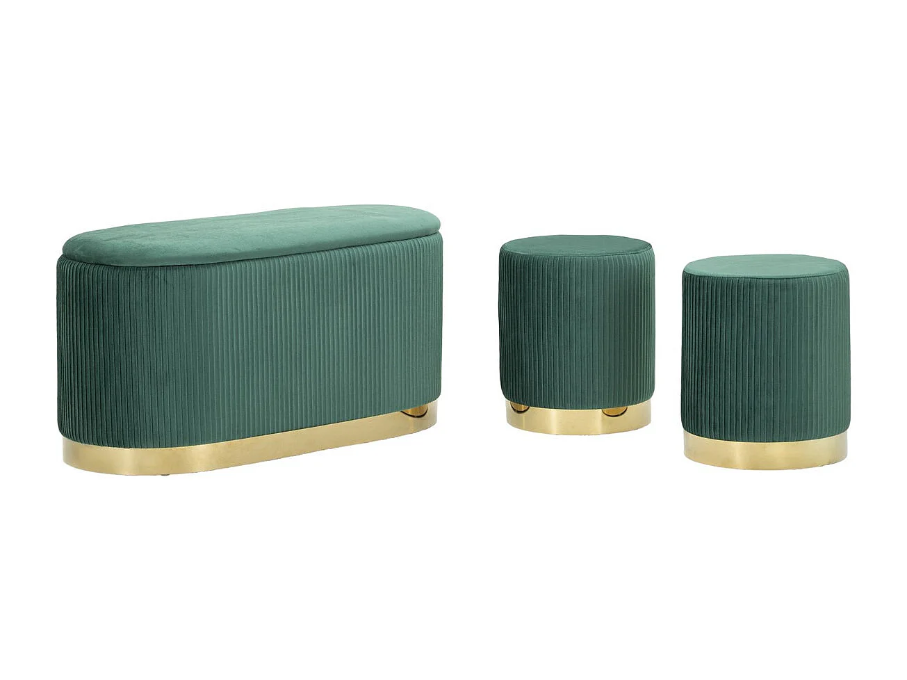 Ławka z Miejscem do Przechowywania MF876, Zielony, 80x37x42 cm, Seven Design