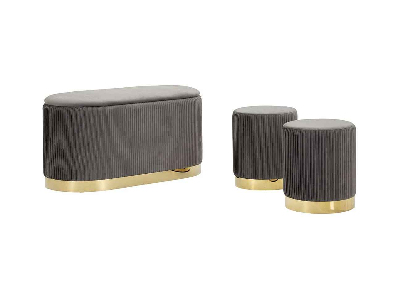 Ławka z Miejscem do Przechowywania MF875, Szary, 80x37x42 cm, Epikasa