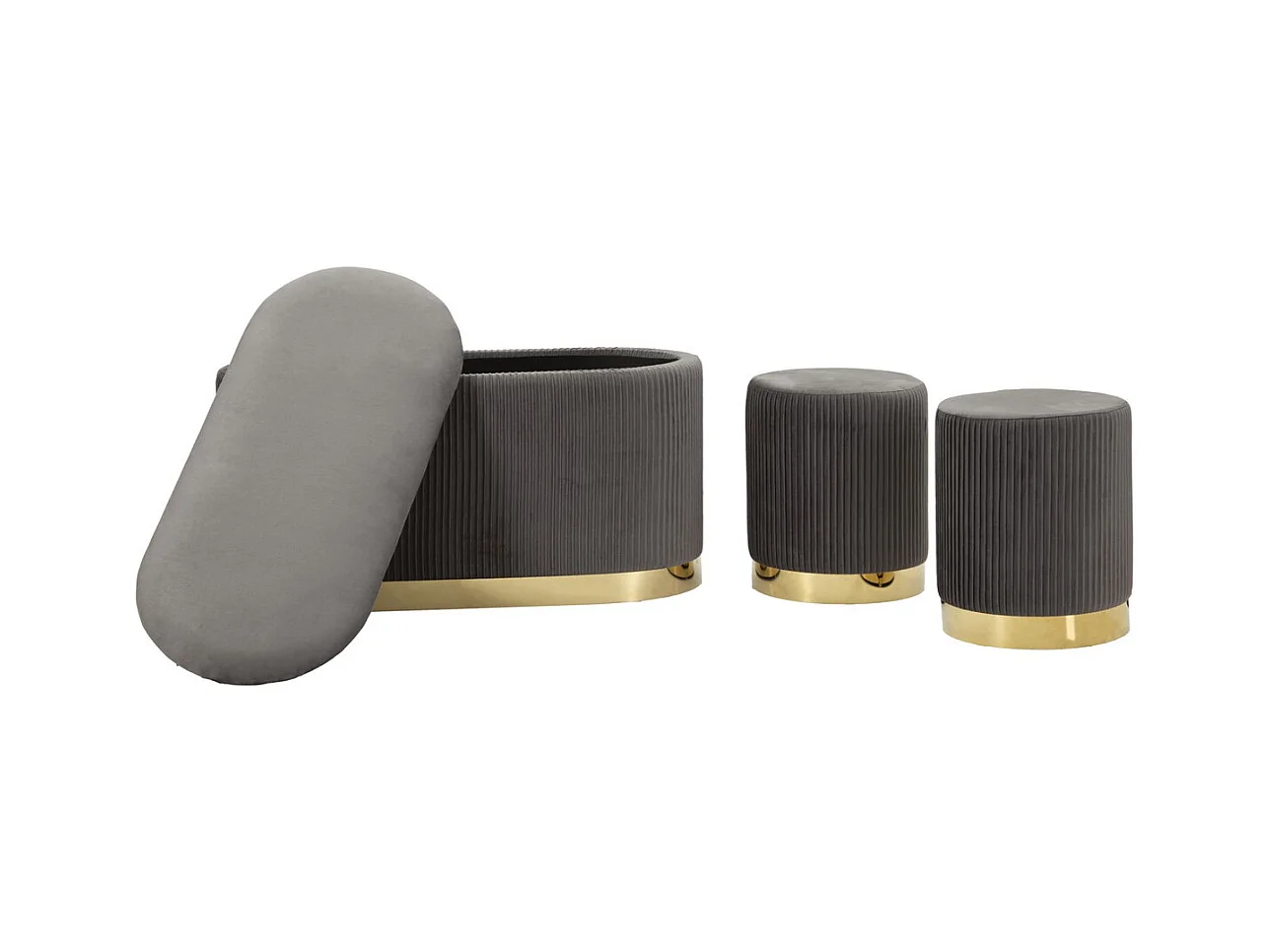 Ławka z Miejscem do Przechowywania MF875, Szary, 80x37x42 cm, Epikasa