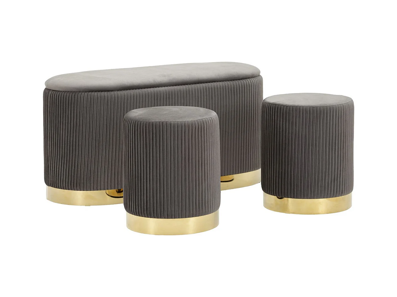 Banc avec Rangement MF875, Gris, 80x37x42 cm, Epikasa