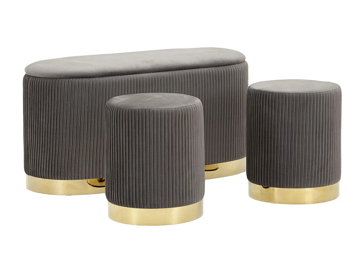 Ławka z Miejscem do Przechowywania MF875, Szary, 80x37x42 cm, Seven Design