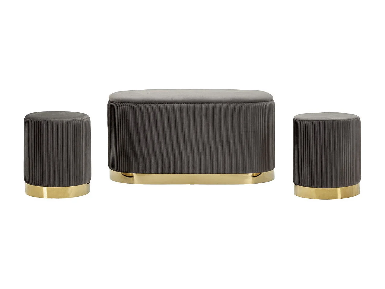 Ławka z Miejscem do Przechowywania MF875, Szary, 80x37x42 cm, Seven Design