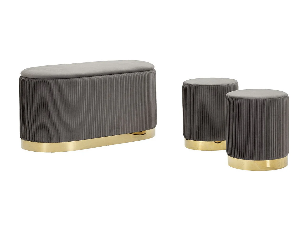 Ławka z Miejscem do Przechowywania MF875, Szary, 80x37x42 cm, Seven Design