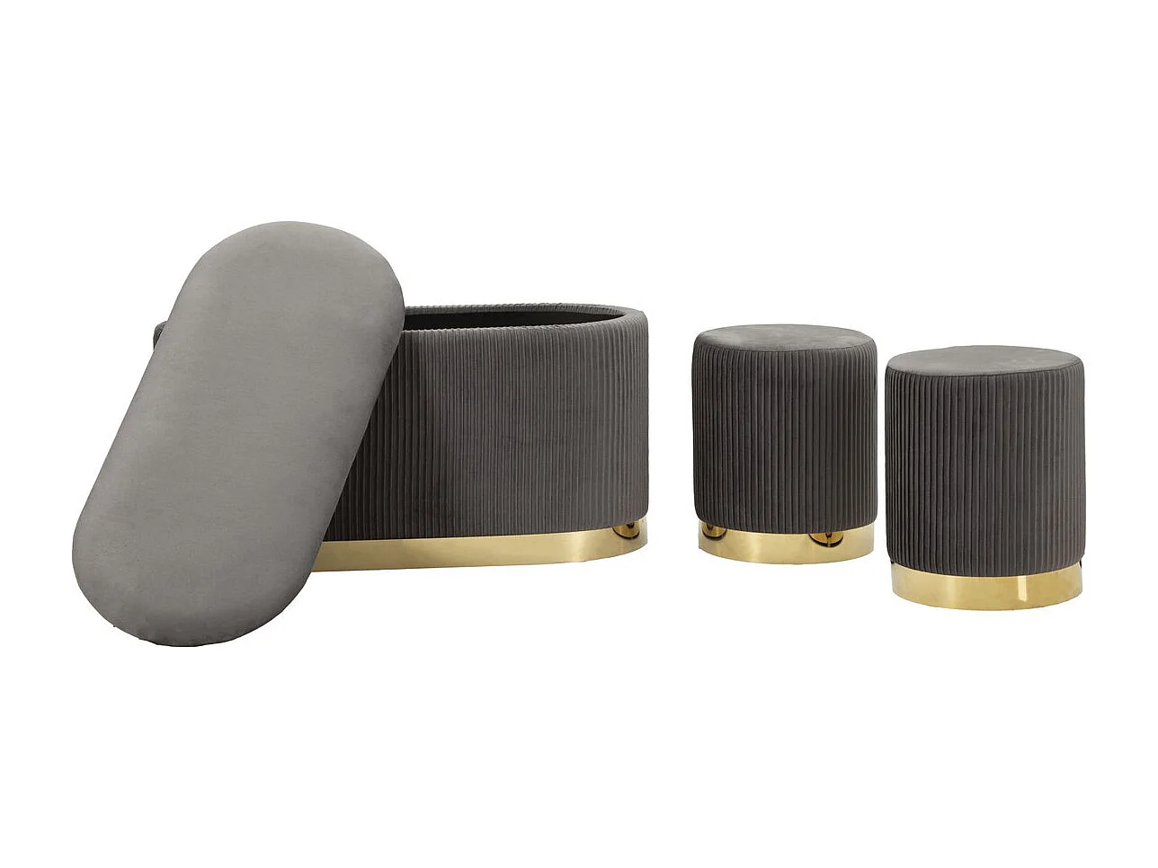 Ławka z Miejscem do Przechowywania MF875, Szary, 80x37x42 cm, Seven Design