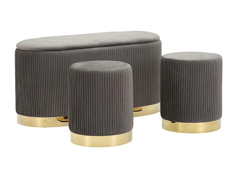 Ławka z Miejscem do Przechowywania MF875, Szary, 80x37x42 cm, Seven Design