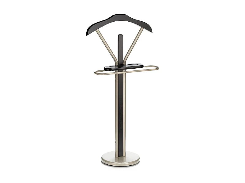 Valet de chambre FABIO en métal couleur champagne et noir chevalet de nuit portant pour vêtements structure en aluminium