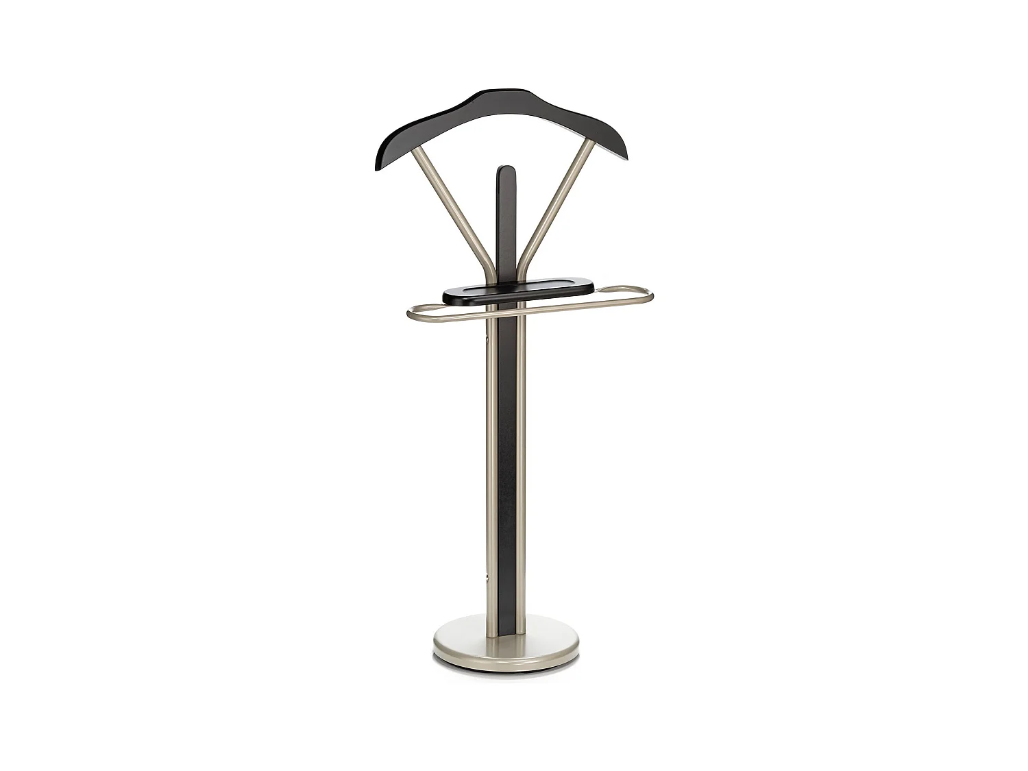 Valet de chambre FABIO en métal couleur champagne et noir chevalet de nuit portant pour vêtements structure en aluminium
