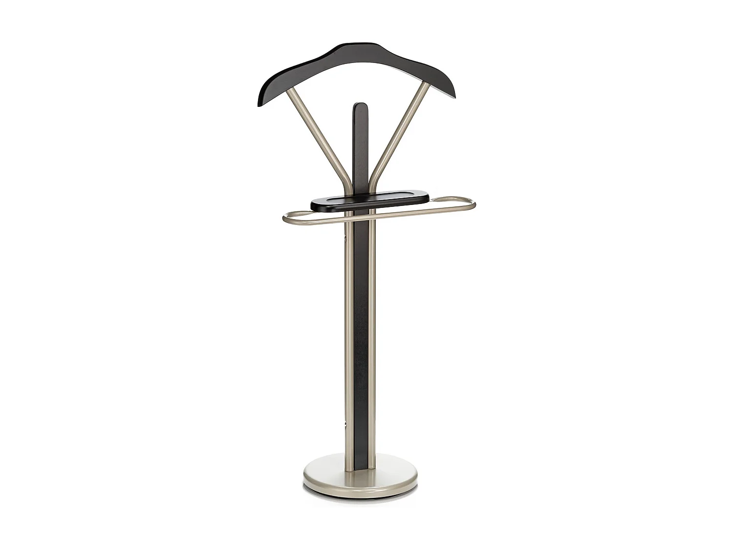 Valet de chambre FABIO en métal couleur champagne et noir chevalet de nuit portant pour vêtements structure en aluminium