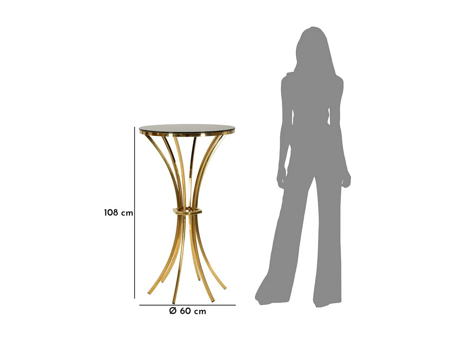 Tafel MF878, Goud, 108x108x60 cm, Epikasa