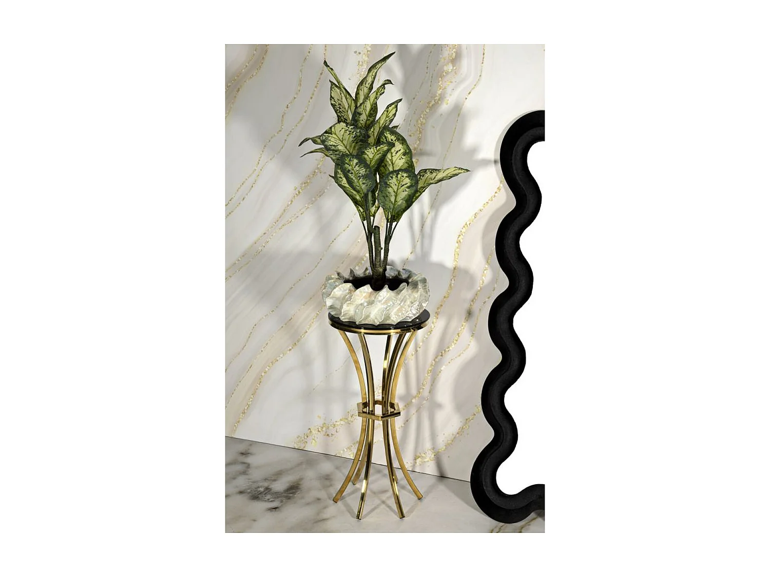 Table à Manger MF880, Or, 40x40x81 cm, Seven Design