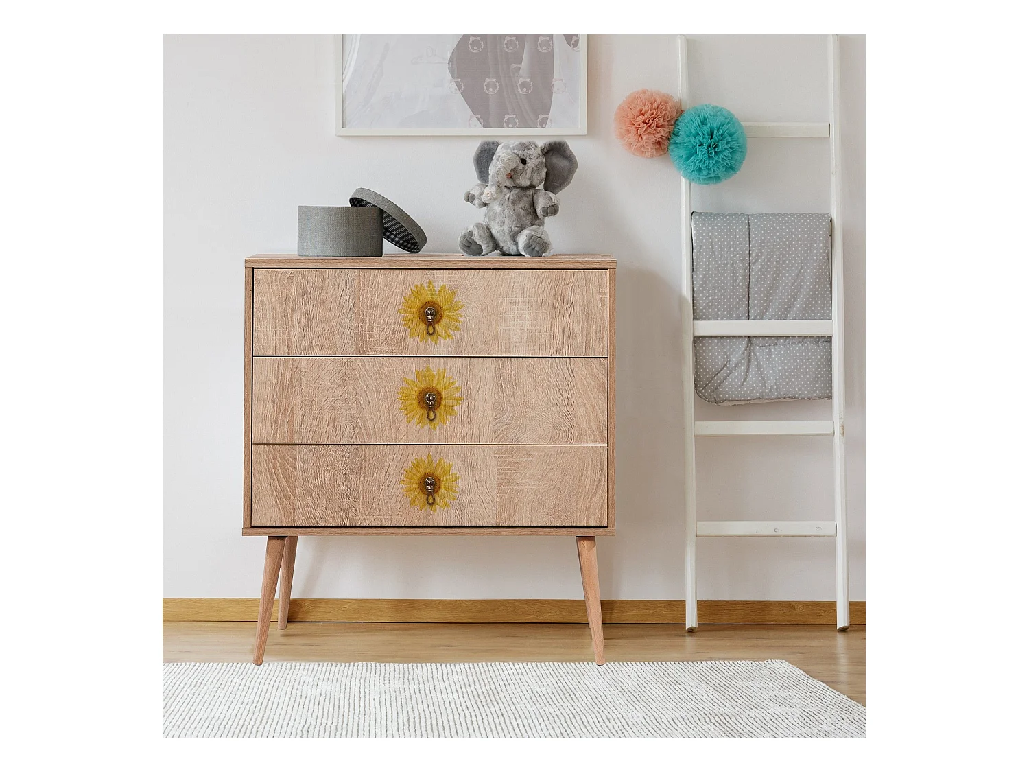 Cómoda City Trio Seed multicolor 80x40x89 cm