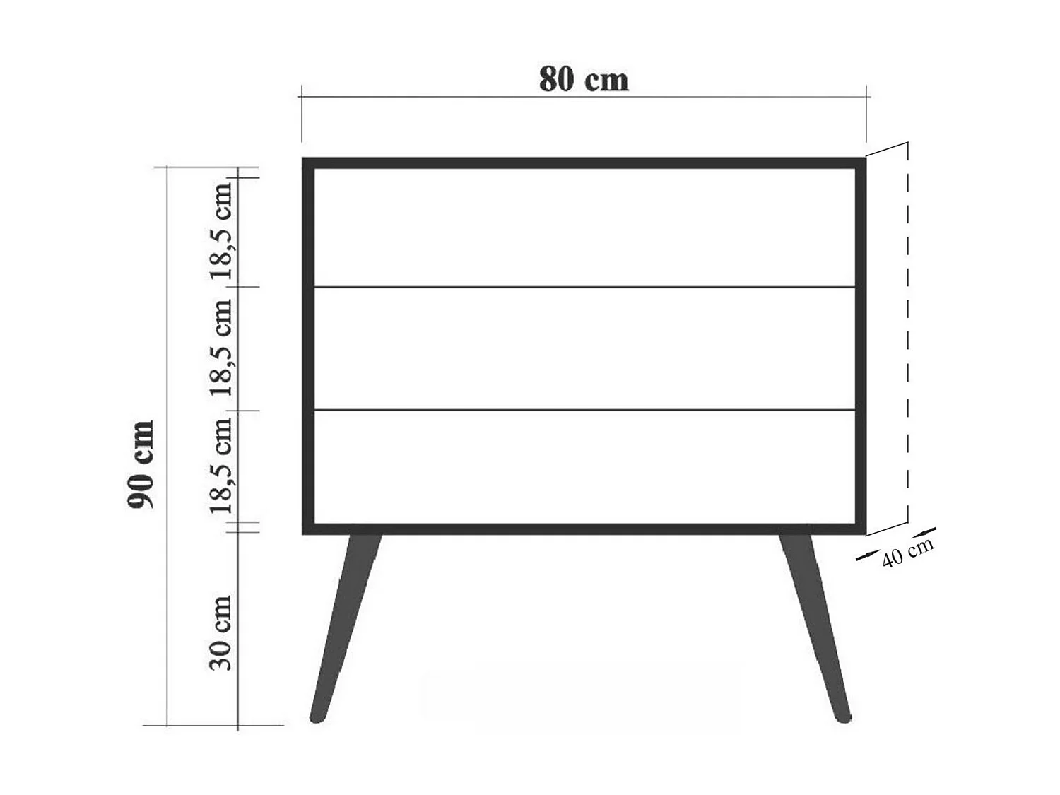 Cómoda City Trio Seed multicolor 80x40x89 cm