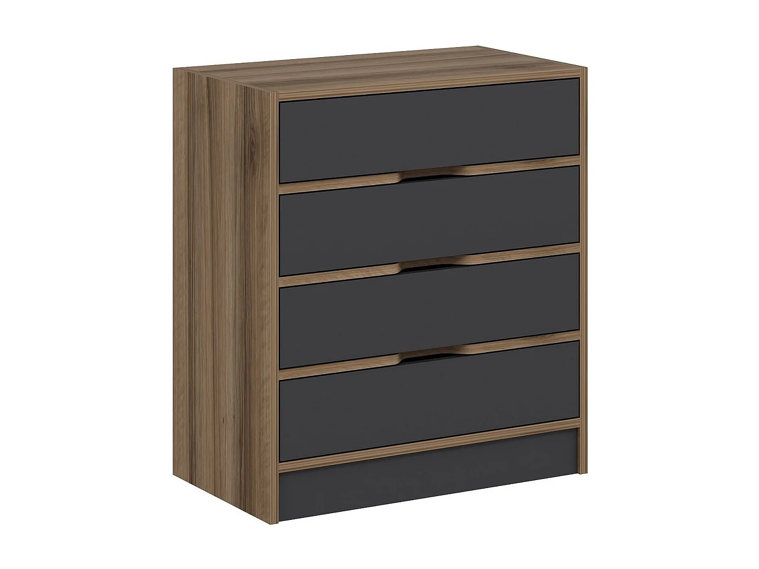 Cómoda Elina-8172 antracita color nogal 70x79x40 cm