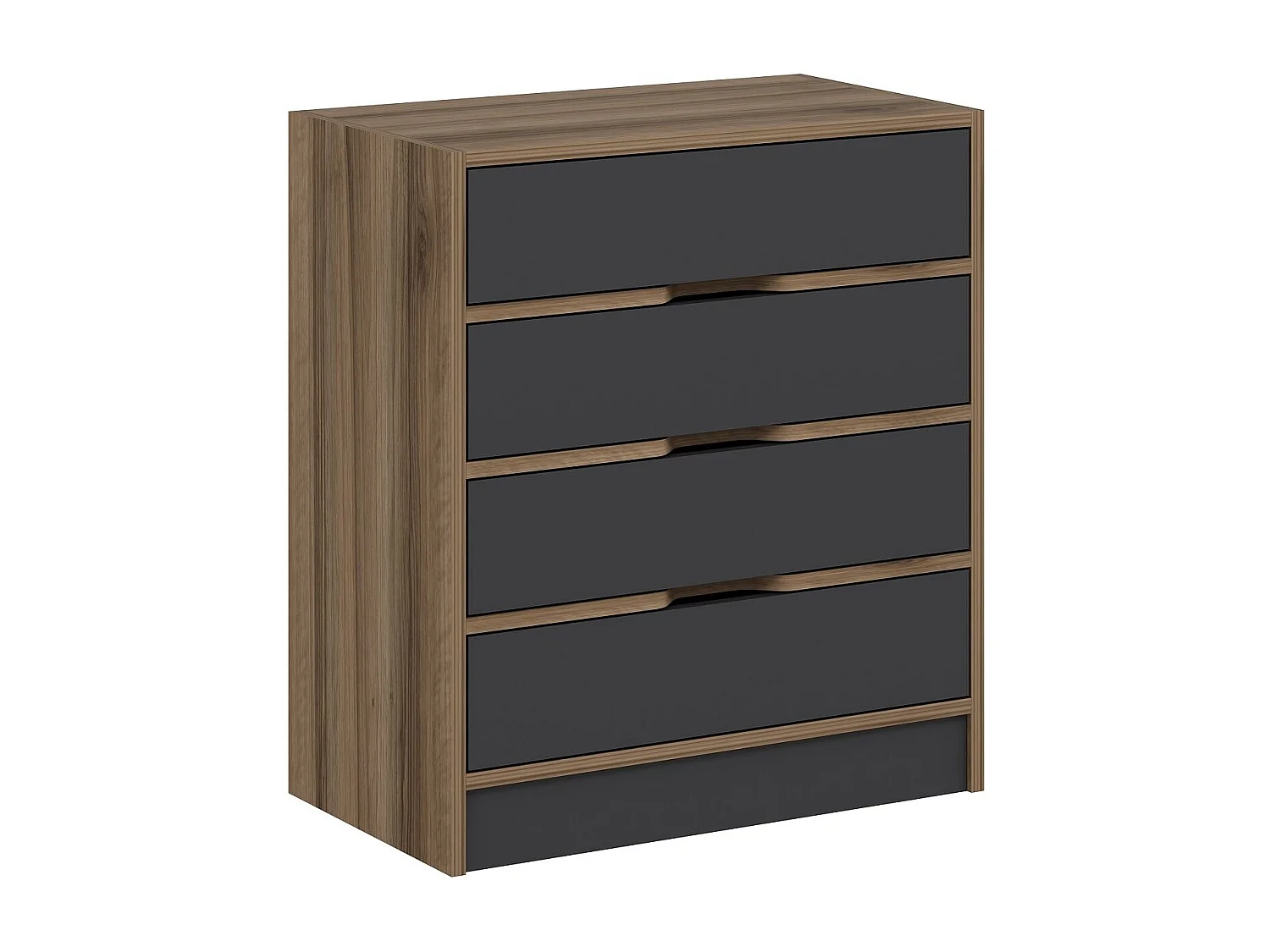 Cómoda Elina-8172 antracita color nogal 70x79x40 cm