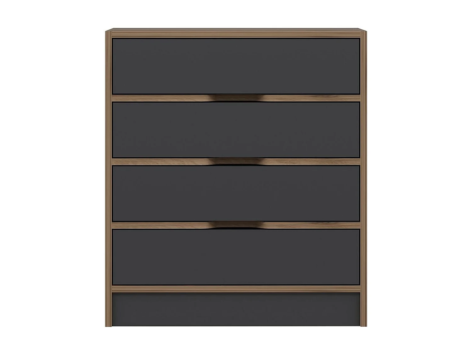 Cassettiera Kailua J101, Noce|Antracite, Con cassetti, Numero di cassetti: 4.00, 79x70cm