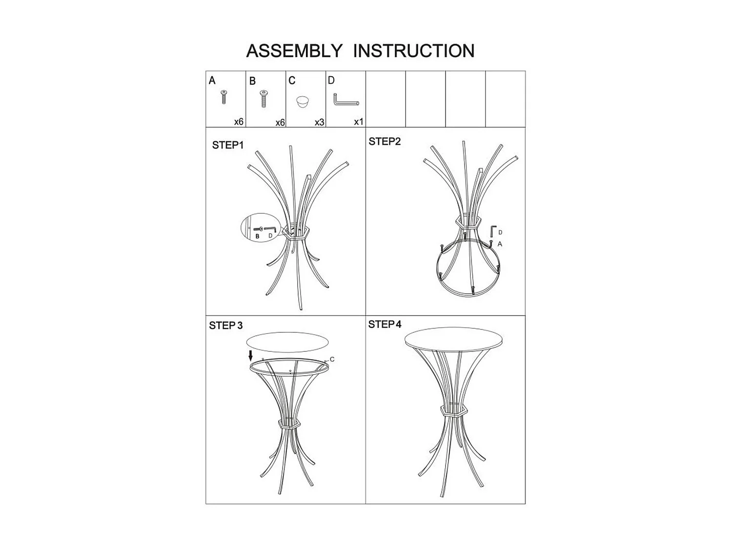 Table d'Appoint MF879, Or, 50x50x92 cm, Seven Design