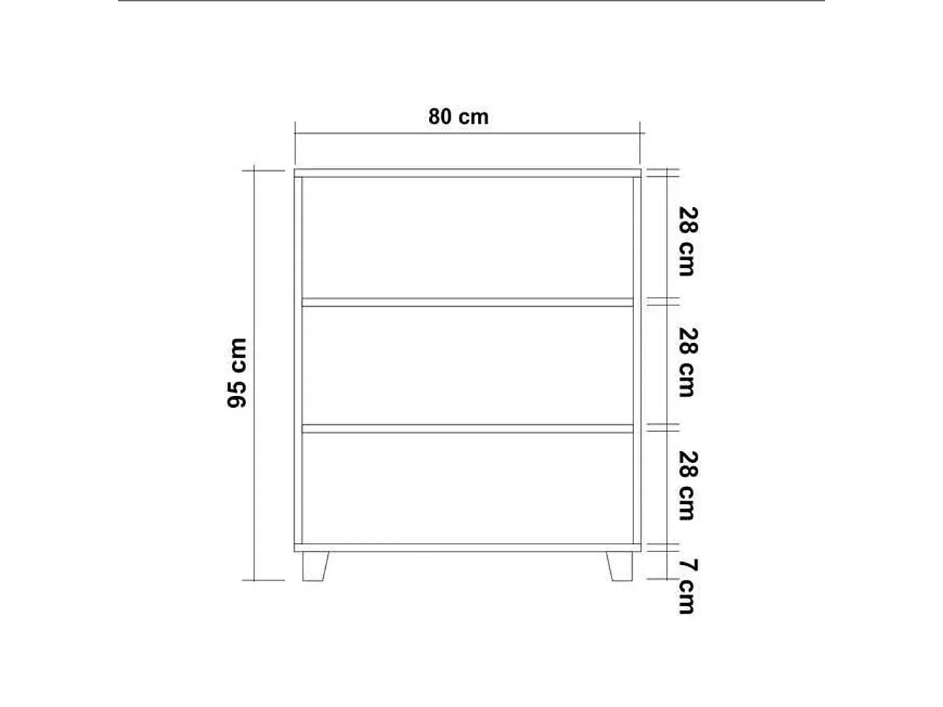 Cómoda Leva Gravis Jungle color pino atlántico blanco 80x43x95 cm