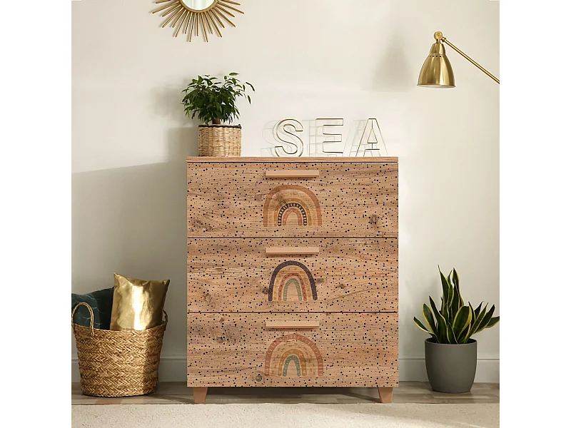 Cómoda Leva Gravis Rainbow color pino atlántico 80x43x95 cm