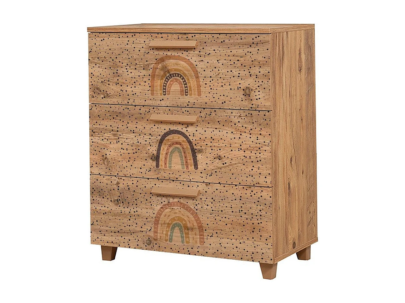 Cómoda Leva Gravis Rainbow color pino atlántico 80x43x95 cm