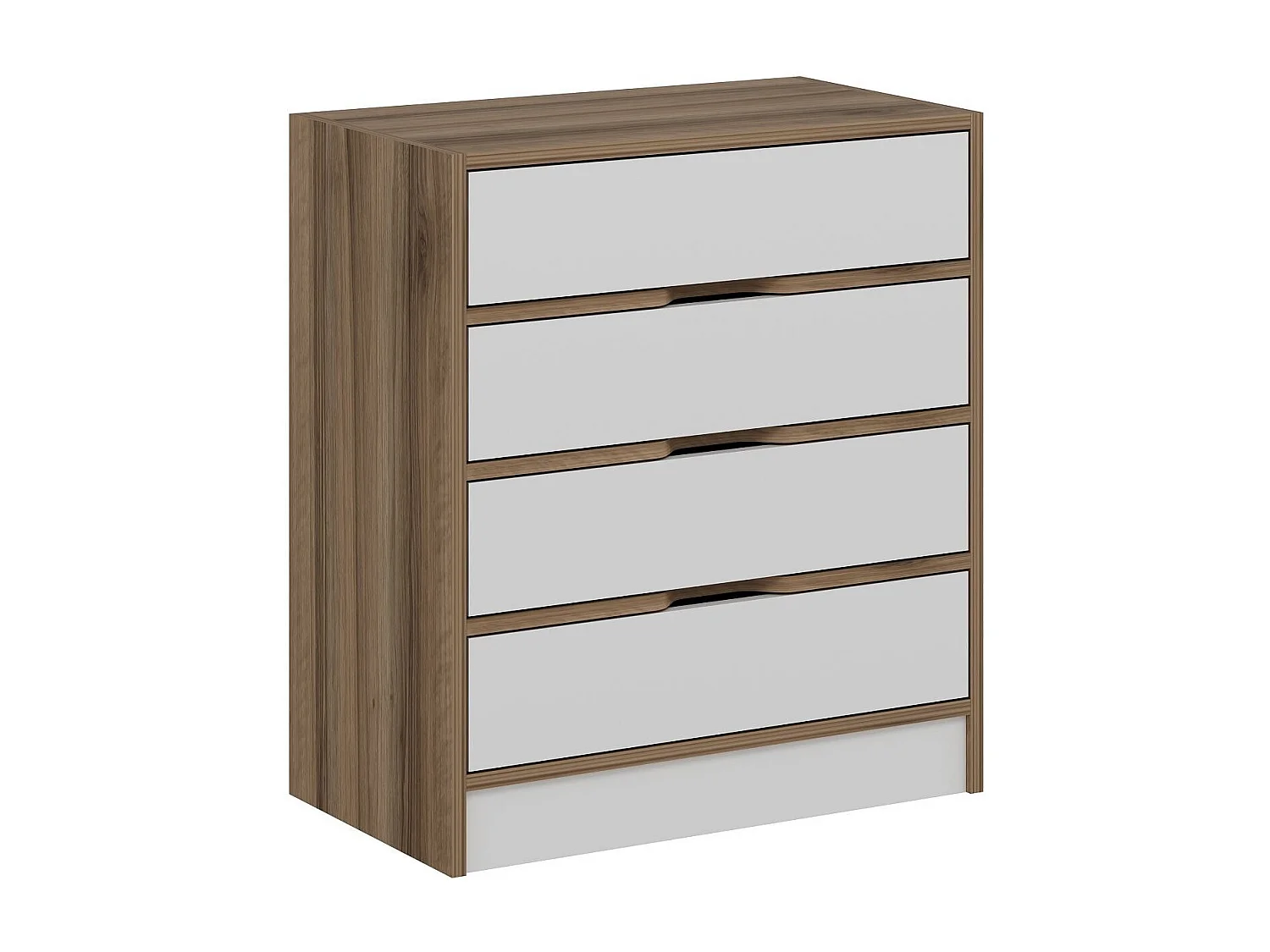 Cómoda Elina-8173 blanco color nogal 70x80x40 cm