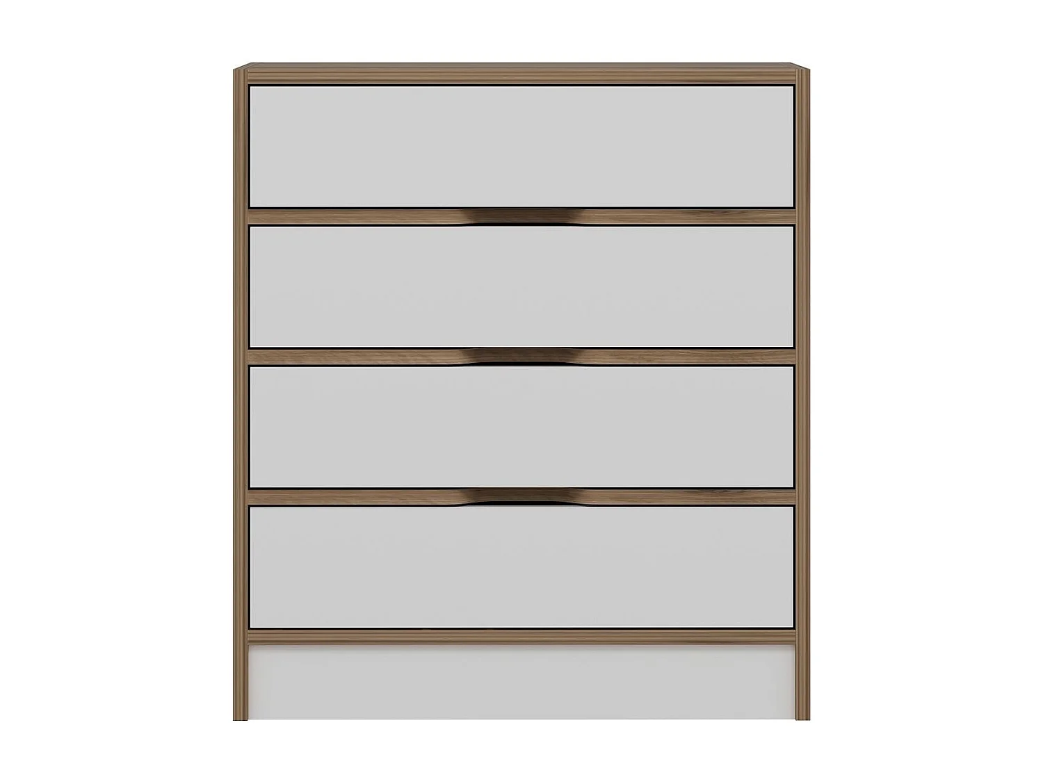 Cómoda Elina-8173 blanco color nogal 70x80x40 cm