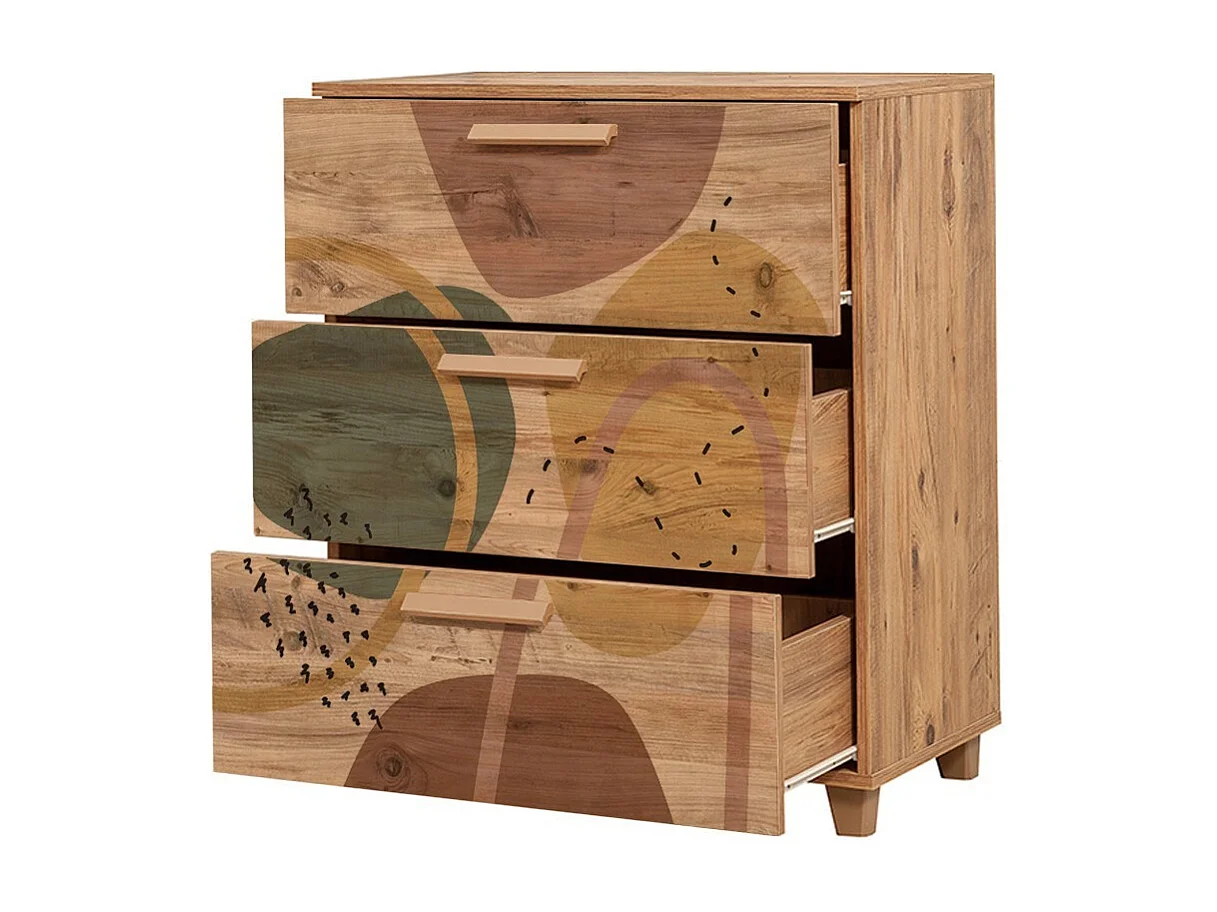 Cómoda Leva Gravis Form color pino atlántico 80x43x95 cm